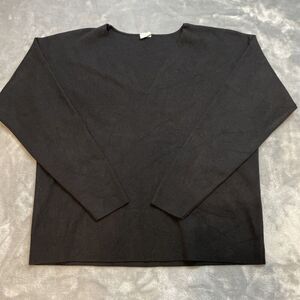 Silk & Salt Sweater Womens S Black V Neck Long Sleeve Soft Capsule Minimalist